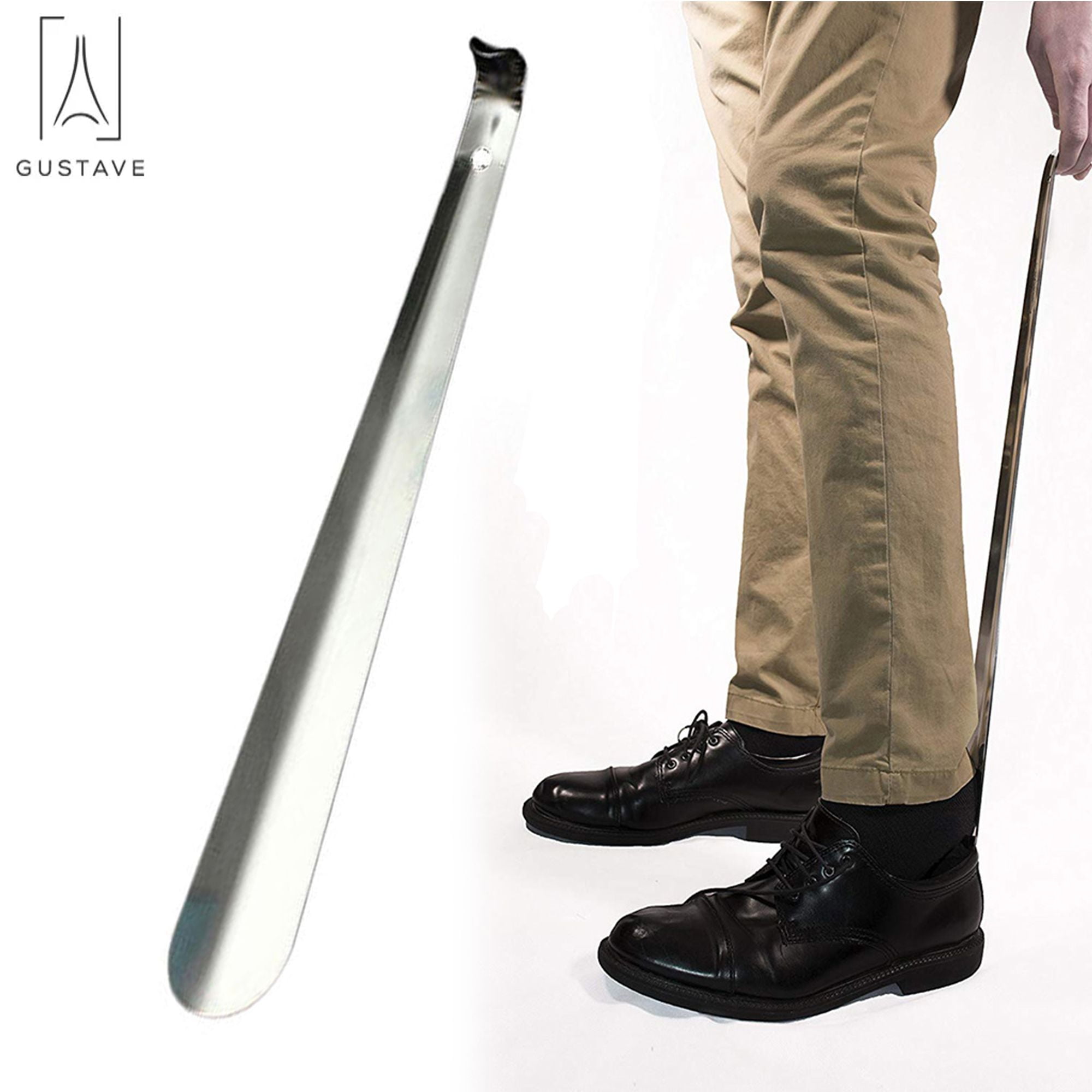 Chausse-pied Télescopique Long Manche - Aluminium, Longueur Réglable Jusqu'à 80 Cm, Pour Personnes âgées - 12