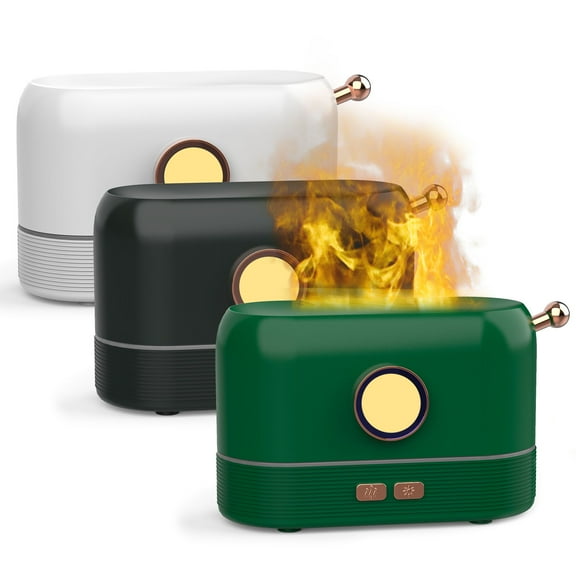 Gustave 200ml Flame Light Essential Oil Diffusers Quiet Cool Mist Air Humidifier USB Aromatherapy Diffuser Waterless Auto-Off for Home Office Bedroom Yoga "Black"