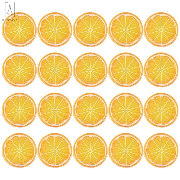 Gustave 20PCS Artificial Lemon Slices - Simulation Lemon Slices Fake Fruit Lifelike Fruit Model for Home Kitchen Table Party Decor Photography Prop Wedding Decoration "Orange"
