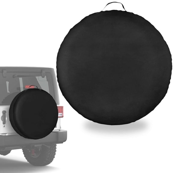 Gustave 28-29 inch Car Spare Tire Cover, Tough Oxford Waterproof UV-Resistant Wheel Protector Soft Cover Universal Fit for Trailer, RV, Jeep, SUV, Camper, Truck - Black