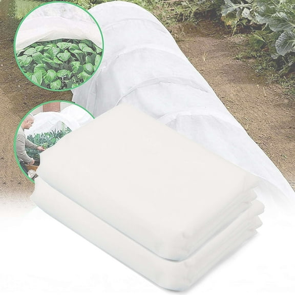 Gustave 2Pcs Plant Covers Freeze Protection Fabric Floating Row Cover Reusable Frost Cloth Blanket Garden Insect Pest Netting Sun Protection for Winter Outdoor Plants Fruits Vegetables, 4.9'x16.4'