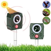 Gustave 2Pcs Solar Ultrasonic Animal Repeller Outdoor Waterproof Pest Squirrel Repellent Animal Deterrent Devices with Motion Sensor & LED Flashing Light for Farm Garden Yard