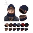 thumbnail image 1 of Gustave 2Pcs Winter Hat Scarf Set Lined Skull Cap Warm Knitted Beanie Hat for Men Women Kids "Navy Blue", 1 of 4