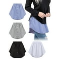 thumbnail image 1 of Gustave 2Pcs Women's Shirt Extender Skirt-Adjustable Layering Fake Top Lower Sweep Shirt Half Length Skirt for Sweater Sweatshirt Jacket, Black+White, 1 of 9