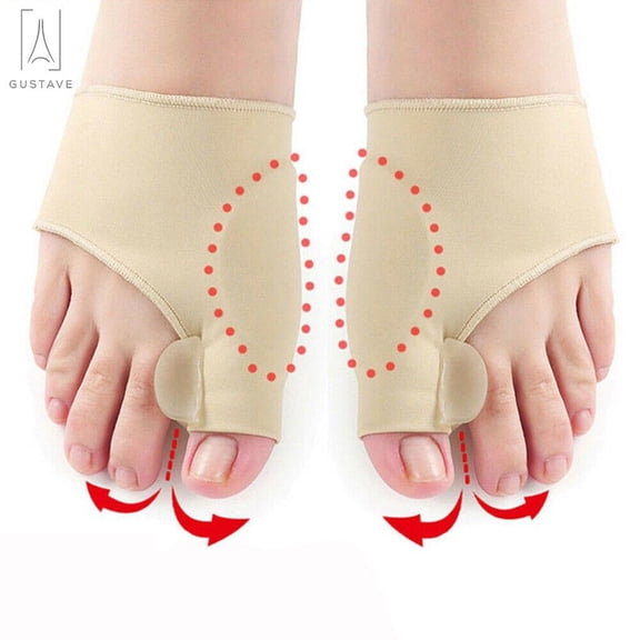 Gustave 2pcs Big Toe Bunion Splint Straightener Corrector Foot Pain Relief Hallux Valgus for Women & Men, 1 Pair