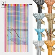 Gustave 3.3FT * 6.6FT Door String Curtain Wall Panel Fringe Window Room Divider Glitter Tassel Screen Ribbon Curtains for Wedding Home Party Decor "White"