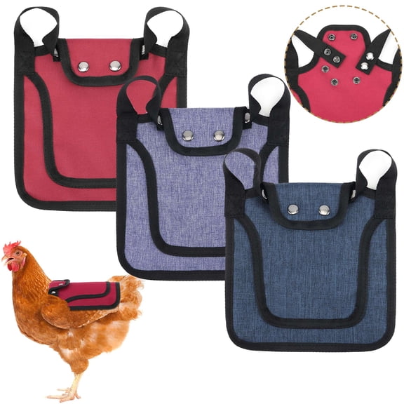 Gustave 3 Pack Chicken Saddle for Hens, Chicken Saddles Wing Back Feather Protector Hens Aprons Poultry Saver with Adjustable Straps, Suitable for 5-7.6lbs