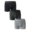 thumbnail image 1 of Gustave 3-Pack Men's Regular Leg Boxer Briefs Adult Youth Tagless Cotton Underwear Comfort Stretch "M, Black", 1 of 7