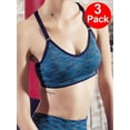 thumbnail image 1 of Gustave 3-Pack Women's Seamless Active Keyhole Mesh Racerback Sports Bra High Impact Padded Bras Workout Fitness Running Yoga Crop Tops "Blue, L", 1 of 8