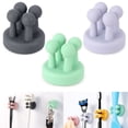 thumbnail image 1 of Gustave 3 Packs Silicone Toothbrush Holders Shower Hooks Wall Mounted Adhesive Razor Holder Utility Hanger Hooks for Hanging Towel Key for Home Bathroom Kitchen, 1 of 8