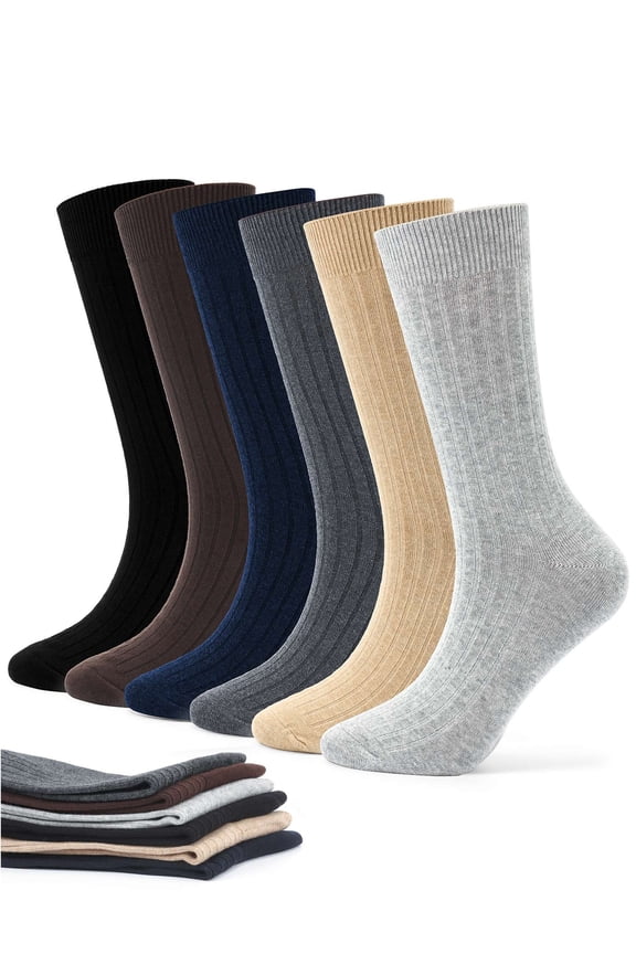 3 Pairs Men Dress Crew Socks Comfort Cotton Business Casual Socks Unisex Solid Breathable Workout Sport Athletic Socks "Dark Gray, Size 11-13"
