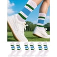 thumbnail image 1 of Gustave 3 Pairs Retro Striped Crew Socks Tube Socks Soft Cozy Cotton Casual Socks Athletic Running Socks Novelty Sporty Calf Socks for Women Men, 1 of 6