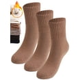 thumbnail image 1 of Gustave 3 Pairs Winter Boot Socks for Women Thick Warm Knit Socks Thermal Cozy Crew Socks Solid Color Soft Casual Socks Stocking Stuffers Gifts for Cold Weather, 1 of 7