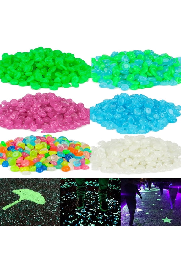 300Pcs Glow in The Dark Rocks Luminous Pebbles Stones Glow Rocks for Fish Tank Aquarium Garden Outdoor Walkway Home Decor "Blue"