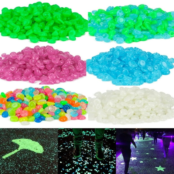 Gustave 300Pcs Glow in The Dark Rocks Luminous Pebbles Stones Glow Rocks for Fish Tank Aquarium Garden Outdoor Walkway Home Decor "Colorful"