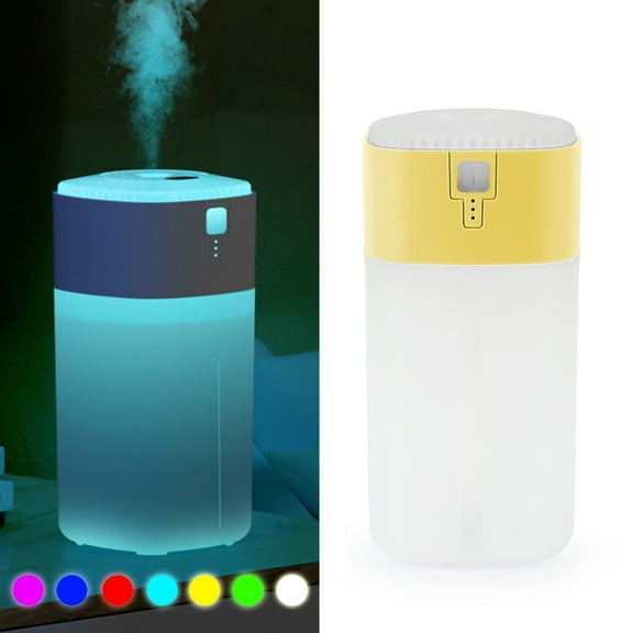Gustave 350ml Cool Mist Air Humidifier with 7 Color Changing LED Lights, Desktop Quiet Aromatherapy Essential Oil Diffuser Auto Shut-Off for Home Office Bedroom Car "Yellow"