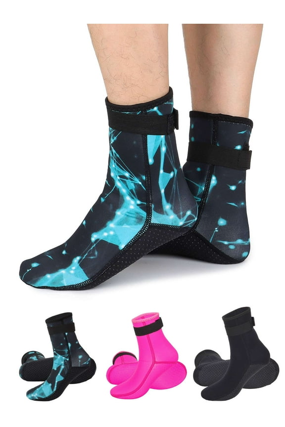 3mm Neoprene Diving Socks Thermal Anti-Slip Wetsuit Socks Scuba Water Sock Beach Booties Shoes for Women Men Surfing Swimming Snorkeling Water Sports