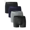 thumbnail image 1 of Gustave 4-Pack Men's Regular Leg Boxer Briefs Adult Youth Tagless Cotton Underwear Comfort Stretch "XL, Black", 1 of 12