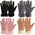 thumbnail image 1 of Gustave 4 Pairs Women's Suede Touchscreen Gloves Winter Warm Thermal Gloves Soft Fleece Lining Gloves for Cold Weather Outdoor Driving Ski, 1 of 6
