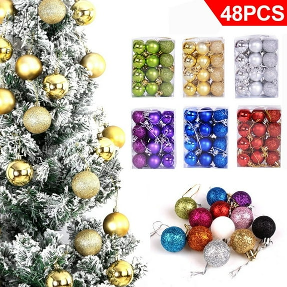 Gustave 48PCS Christmas Balls Ornaments Shatterproof Christmas Tree Decorations Hanging Balls for Xmas Holiday Wedding Party Decor, Gold