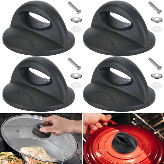 Gustave 4Pcs Pot Lid Top Replacement Knobs Universal Kitchen Cookware Pan Lid Replacement Holding Handles Heat Resistant Easy Grip Pot Glass Lids Cover Knob