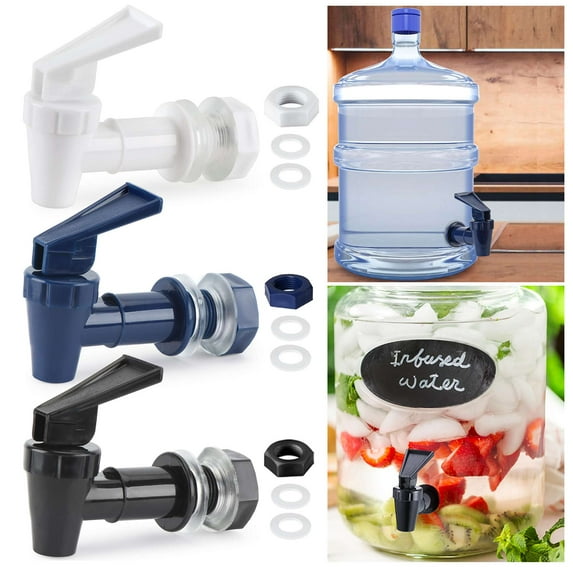 Gustave 4Pcs Replacement Cooler Faucet Water Bottle Jug Dispenser Tap Set Reusable Spigot Spout Water Beverage Dispenser Valve BPA Free Plastic Spigot "Blue"