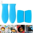 thumbnail image 1 of Gustave 4pcs Silicone Hot Handle Holder Rubber Pot Handles Cover Assist Pan Handle Heat Resistant Pot Sleeve Grip Cookware Handle for Frying Cast Iron Skillet Metal Pan, Blue, 1 of 9