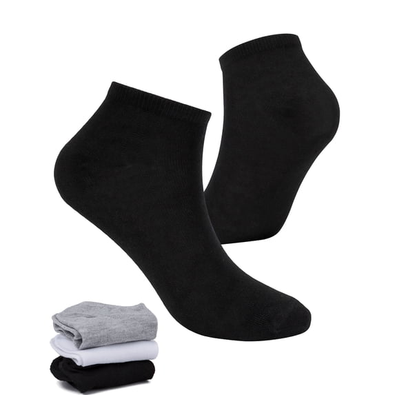 Gustave 5 Pairs Ankle Socks Low Cut Cotton Athletic Running Socks Casual No-Show Socks for Men and Women (Black)