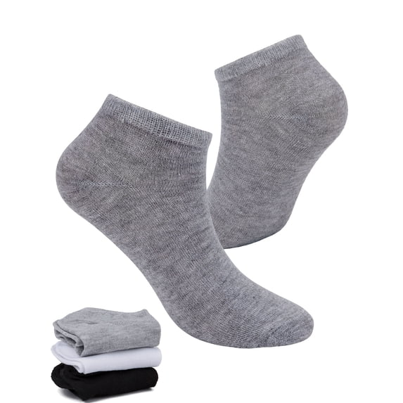 Gustave 5 Pairs Ankle Socks Low Cut Cotton Athletic Running Socks Casual No-Show Socks for Men and Women (Gray)