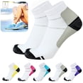 thumbnail image 1 of Gustave 5 Pairs Sport Plantar Fasciitis Compression Socks Arch Support Ankle Socks - Fits For Running, Athletic, Yoga and Travel (L/XL,Gray), 1 of 8