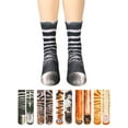 thumbnail image 1 of Gustave 5 Pairs Unisex Funny Animal Paw Socks 3D Printed Novelty Crew Socks Cat Dog Tiger Zebra Animal Feet Socks for Women Men, 1 of 8