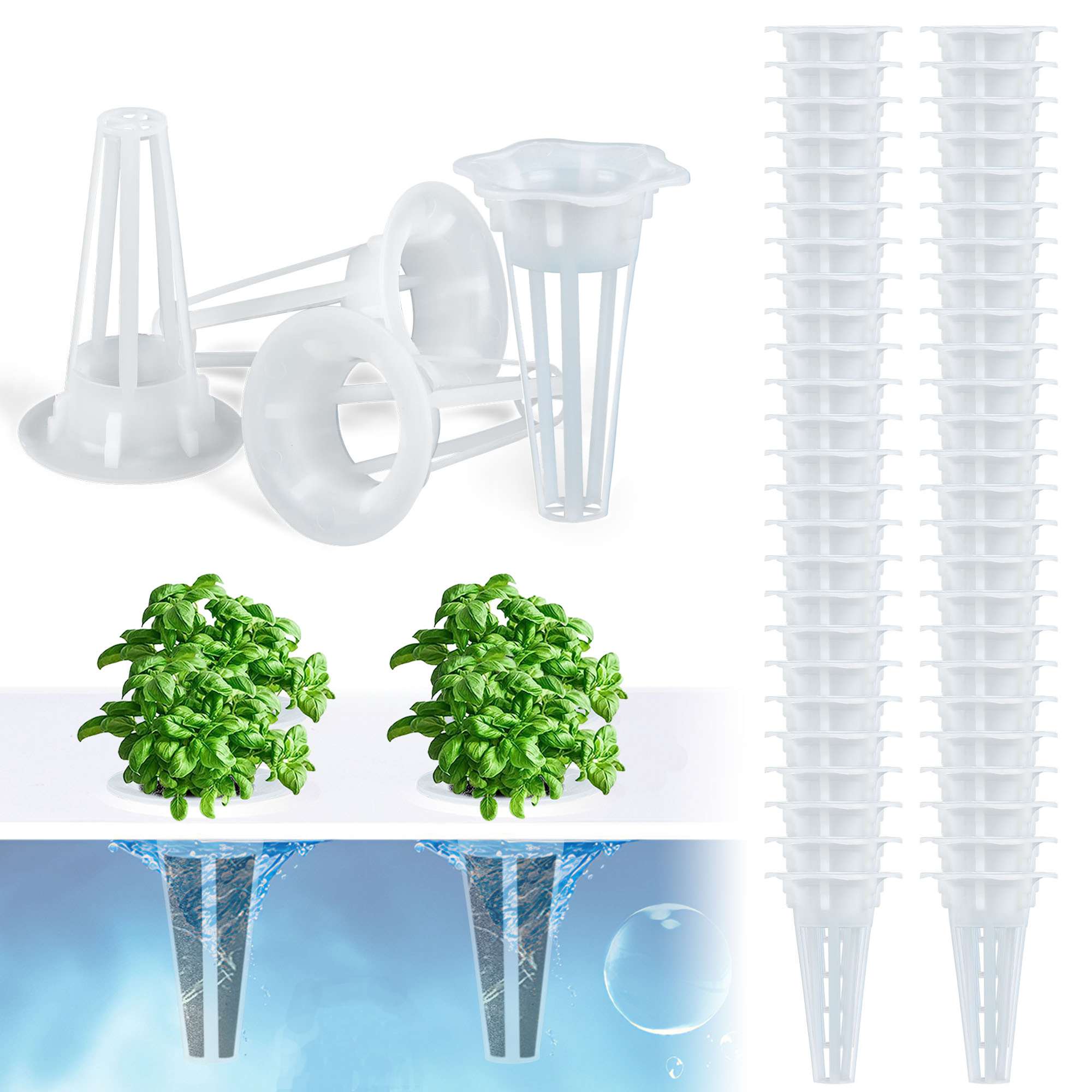 Grow Pod Containers Gustave 50Pcs Hydroponic Grow Baskets Replacement Seed Pod Basket ...