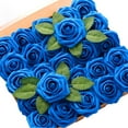 thumbnail image 1 of Gustave 50pcs Artificial Roses Flowers Foam Fake Roses with Stems for DIY Wedding Bouquets Centerpieces Floral Arrangements Party Tables Home Decorations (Blue), 1 of 5