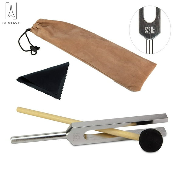 Gustave 528HZ Aluminum Medical Tuning Fork Chakra Hammer Ball Diagnostic + Gift Mallet Kit