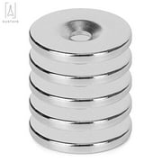Gustave 5PCS Neodymium Disc Countersunk Hole Magnets, 0.98 inch D x 0.2 inch H Strong Permanent Rare Earth Magnets N35 for Fridge, DIY, Scientific, Craft, and Office