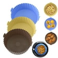 thumbnail image 1 of Gustave 6.5" Air Fryer Silicone Pot Reusable Airfryer Silicone Liner Baking Tray Non Stick Air Fryers Round Mats Easy Cleaning Oven Accessories "Gray/Blue/Yellow", 1 of 9