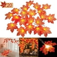 thumbnail image 1 of Gustave 6.6ft 20 LED Maple Leaves String Lights Hanging Fall Garland Halloween Orange String Light Battery Operated for Thanksgiving Christmas Party Decoration, 1 of 9