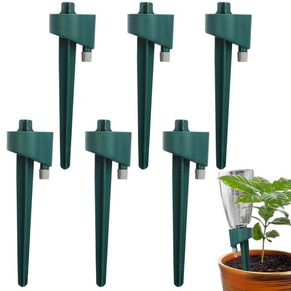 Gustave 6 Pack Plant Self Watering Spikes, Adjustable Automatic Drip Irrigation Stakes, Vacation Plant Waterers for Indoor Outdoor Garden Potted Plants