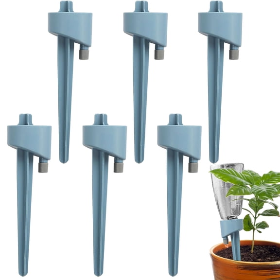 Gustave 6 Pack Plant Self Watering Spikes, Adjustable Automatic Drip Irrigation Stakes, Vacation Plant Waterers for Indoor Outdoor Garden Potted Plants