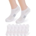 thumbnail image 1 of Gustave 6 Pairs No Show Socks for Men Women Low Cut Ankle Socks Non Slip Athletic Casual Invisible Liner Socks, White, 1 of 8