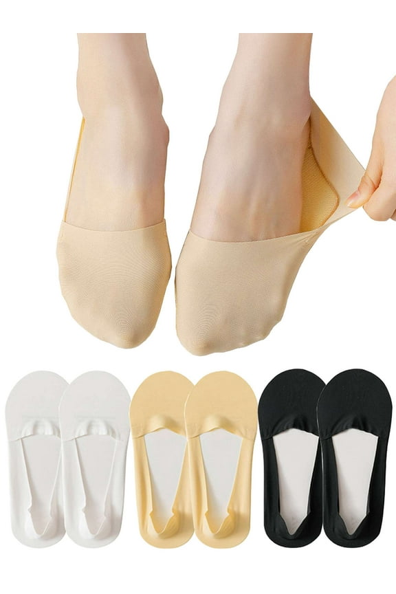 6 Pairs No Show Socks for Women Ultra Low Cut Liner Socks Non Slip Thin Invisible Hidden Socks Footies for Flats Loafer "Black/Nude/White"