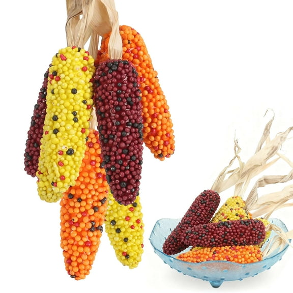 Gustave 6 Pcs Fake Corn Ornament Artificial Vegetables Simulation Foam Corn Decorations for Fall Harvest Thanksgiving Home Table Display Decor, 5x1.6 Inch