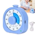 thumbnail image 1 of Gustave 60 Minute Visual Timer Silent Countdown Timer USB Rechargeable Kitchen Classroom Desk Timer Time Management Tool for Study Cooking, Blue, 1 of 11