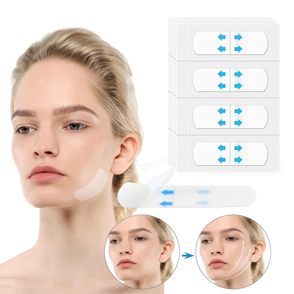 Gustave 80Pcs Face Lift Tape Invisible Instant Face Tape Lifting Sticker Waterproof Ultra Thin Anti Wrinkle Facial Patches Makeup Adhesive Neck Eyelid Lifter Tape