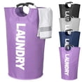 thumbnail image 1 of Gustave 90L Collapsible Laundry Basket Dirty Clothes Laundry Hamper Organizer Large Waterproof Storage Basket with Handles for Clothes Blankets Toys - Purple, 1 of 7