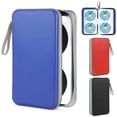 thumbnail image 1 of Gustave 96 Capacity CD Case DVD Case Holder Hard Plastic Zipper Protective Case Portable CD DVD Disc Storage Organizer Wallet Bag for Car Home Office Travel, Blue, 1 of 8
