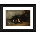 thumbnail image 1 of Gustave-Achille Guillaumet 24x17 Black Ornate Framed Double Matted Museum Art Print Titled: Horse Riders by The&nbsp;River (1869), 1 of 5