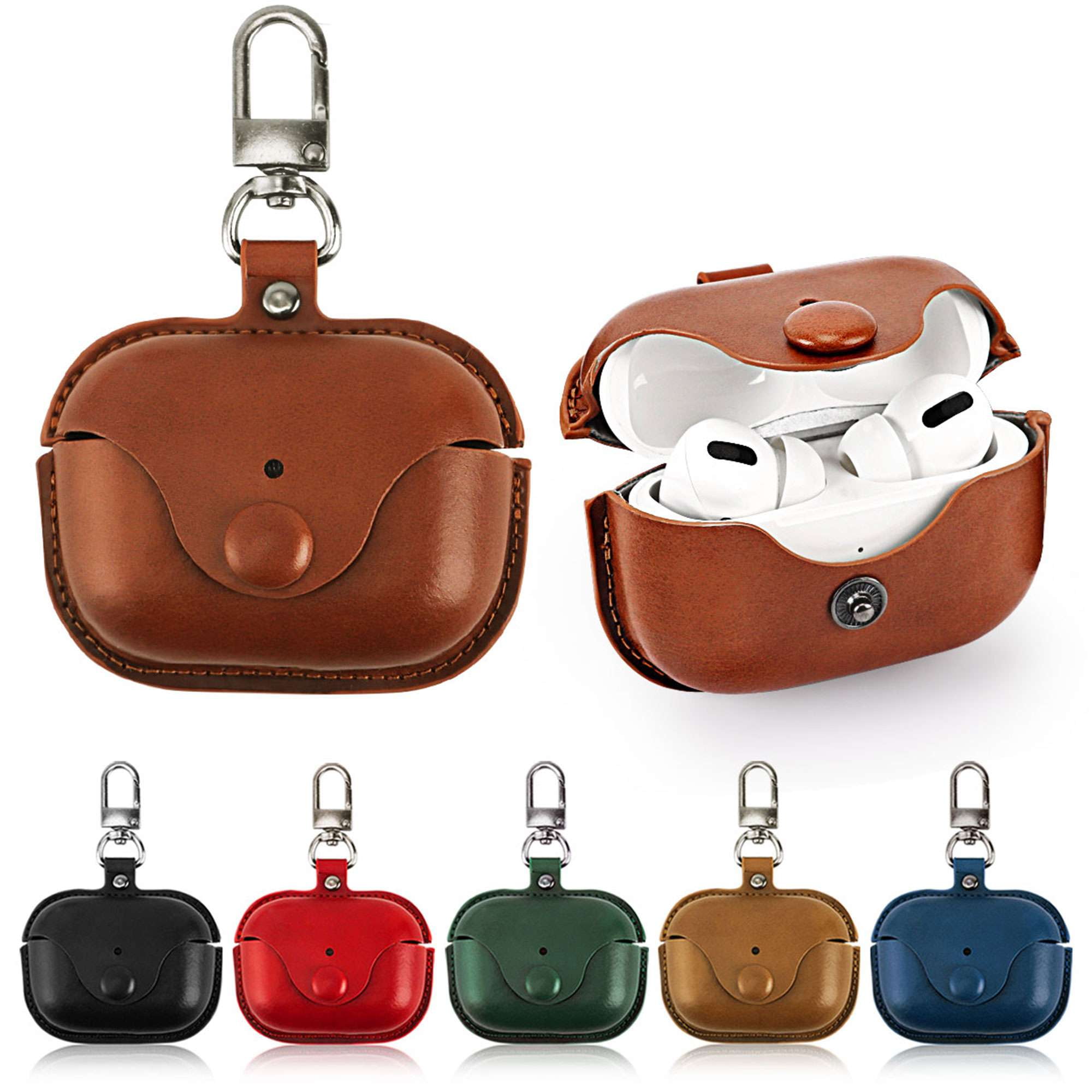 Gustave AirPods Leather Case Cover Dust-Proof Shockproof