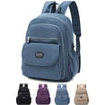 thumbnail image 1 of Gustave Anti-Theft Backpack Purse for Women Small Nylon Travel Rucksack Backpacks Water-Resistant Multi-Pockets Lightweight Casual Daypack Bookbag Shoulder Bag - Blue, 1 of 8