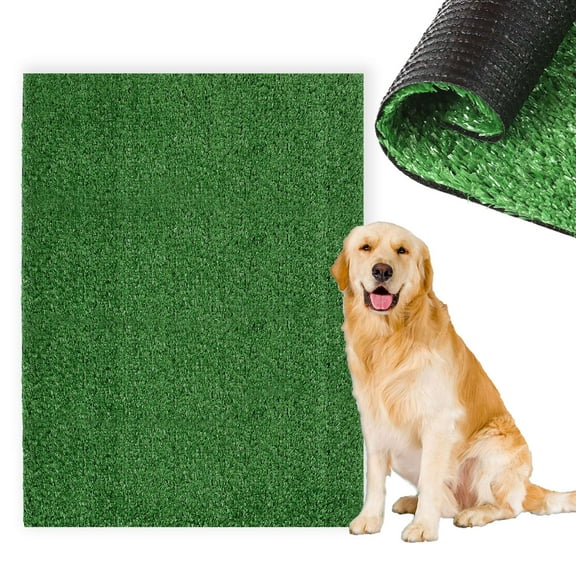 Gustave Artificial Dog Grass Pee Pads Puppy Potty Training Pads Washable Reusable Pet Fake Grass Mat Turf Rug for Dogs Indoor Outdoor, Easy to Clean, 20x16 in